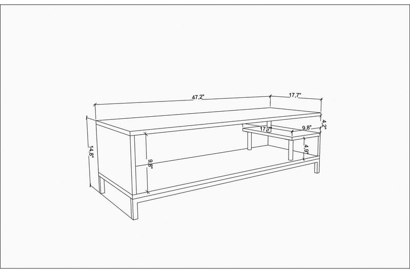 TV-taso Zakkum 120x37,6 cm - Kulta - Tv taso & Mediataso