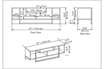 TV-taso Zakkum 120x40,2 cm - Musta - Huonekalut - TV- & Mediakalusteet - Tv taso & Mediataso