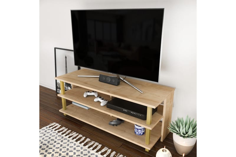 TV-taso Zakkum 120x47,4 cm - Kulta - Huonekalut - TV- & Mediakalusteet - Tv taso & Mediataso