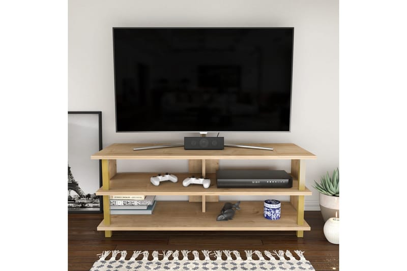 TV-taso Zakkum 120x47,4 cm - Kulta - Huonekalut - TV- & Mediakalusteet - Tv taso & Mediataso