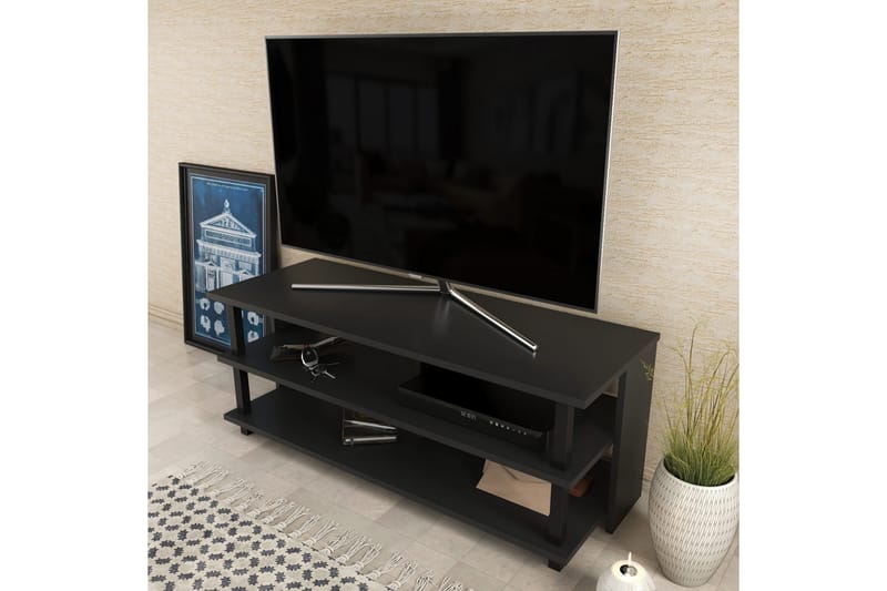 TV-taso Zakkum 120x47,4 cm - Musta - Huonekalut - TV- & Mediakalusteet - Tv taso & Mediataso