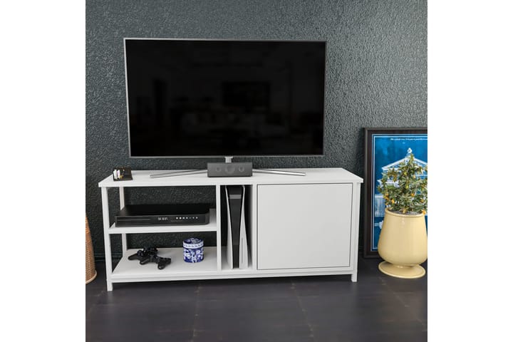 TV-taso Zakkum 120x50,8 cm - Valkoinen - Tv taso & Mediataso