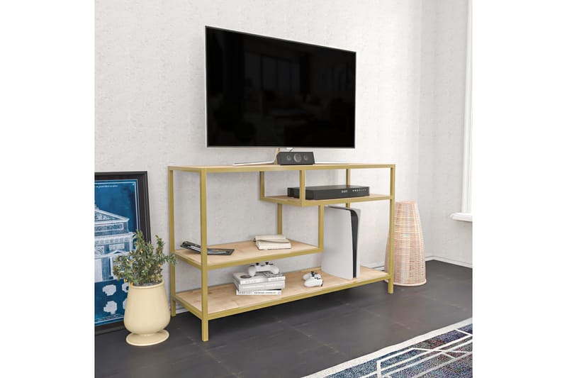TV-taso Zakkum 120x75 cm - Kulta - Huonekalut - TV- & Mediakalusteet - Tv taso & Mediataso