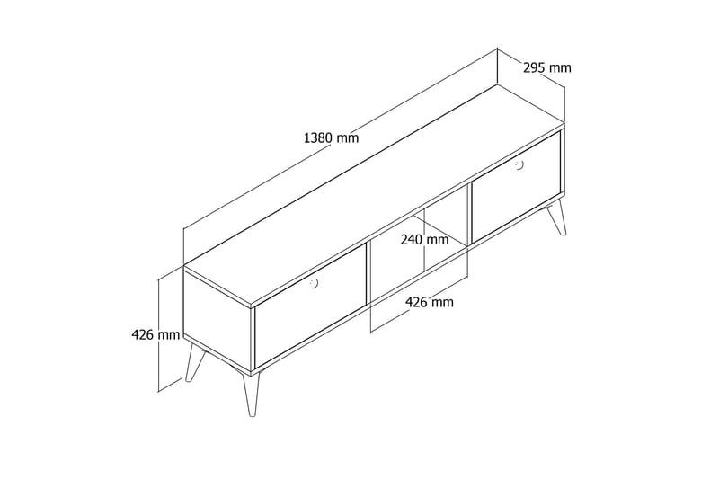 TV-taso Zakkum 138x42,6 cm - Ruskea - Huonekalut - TV- & Mediakalusteet - Tv taso & Mediataso