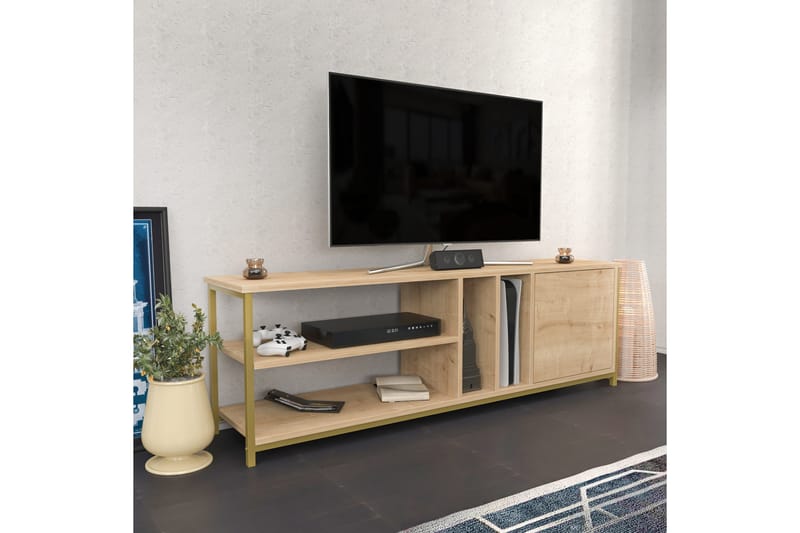 TV-taso Zakkum 140x50,8 cm - Kulta - Huonekalut - TV- & Mediakalusteet - Tv taso & Mediataso