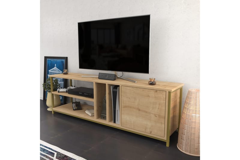 TV-taso Zakkum 140x50,8 cm - Kulta - Huonekalut - TV- & Mediakalusteet - Tv taso & Mediataso