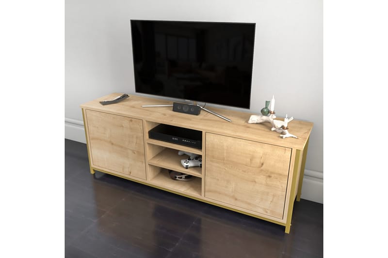 TV-taso Zakkum 140x50,8 cm - Kulta - Huonekalut - TV- & Mediakalusteet - Tv taso & Mediataso