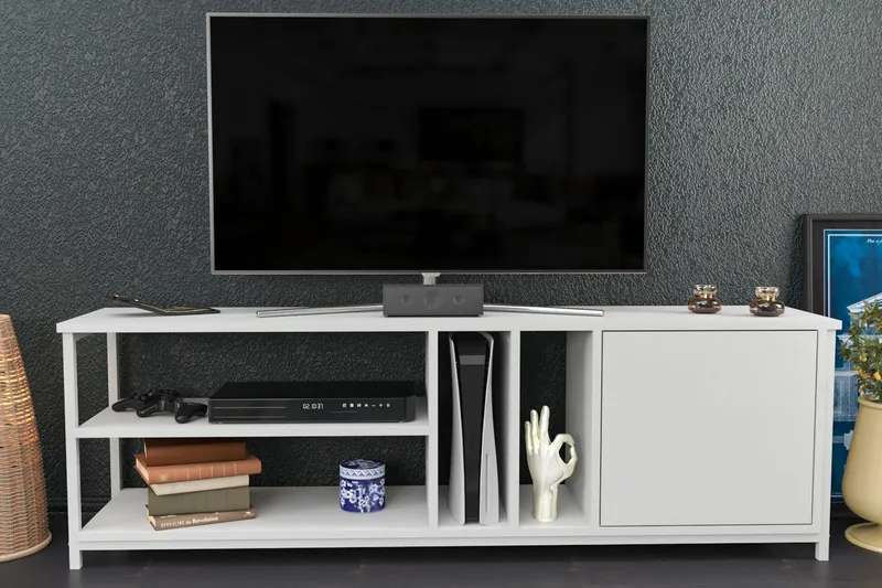 TV-taso Zakkum 140x50,8 cm - Valkoinen - Huonekalut - TV- & Mediakalusteet - Tv taso & Mediataso