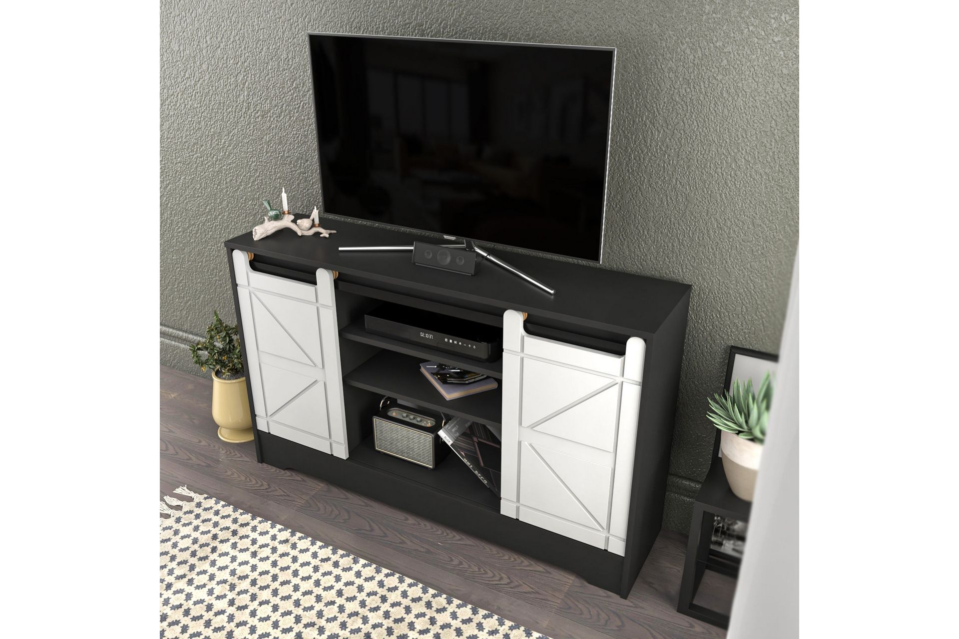 TV-taso Zakkum 140x85 cm - Harmaa - Huonekalut - TV- & Mediakalusteet - Tv taso & Mediataso