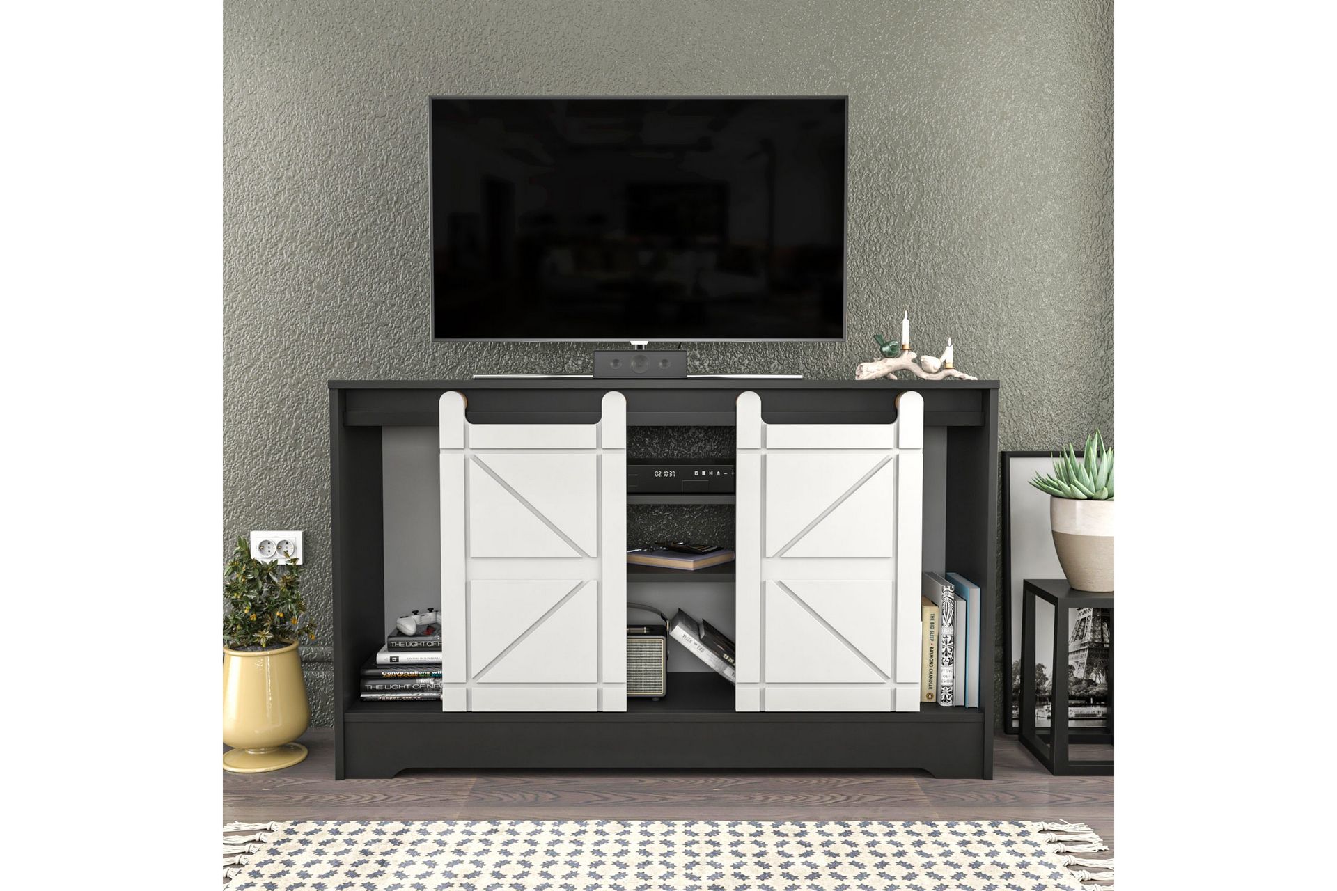 TV-taso Zakkum 140x85 cm - Harmaa - Huonekalut - TV- & Mediakalusteet - Tv taso & Mediataso