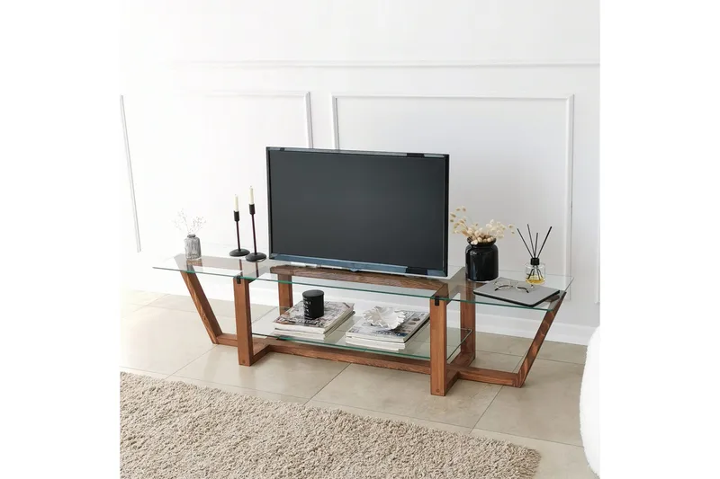 TV-taso Zakkum 158x35 cm - Ruskea - Huonekalut - TV- & Mediakalusteet - Tv taso & Mediataso