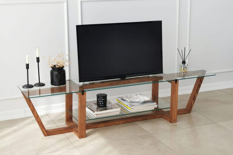 TV-taso Zakkum 158x35 cm - Ruskea - Huonekalut - TV- & Mediakalusteet - Tv taso & Mediataso