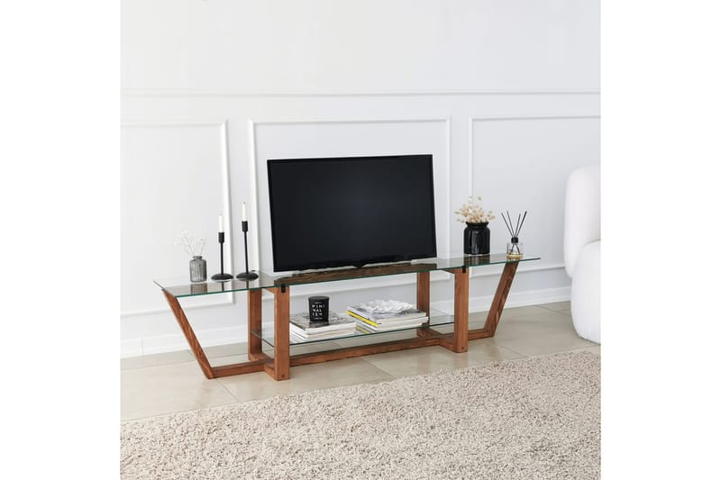 TV-taso Zakkum 158x35 cm - Ruskea - Huonekalut - TV- & Mediakalusteet - Tv taso & Mediataso