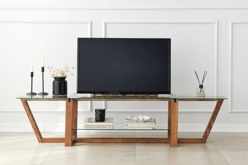 TV-taso Zakkum 158x35 cm - Ruskea - Huonekalut - TV- & Mediakalusteet - Tv taso & Mediataso