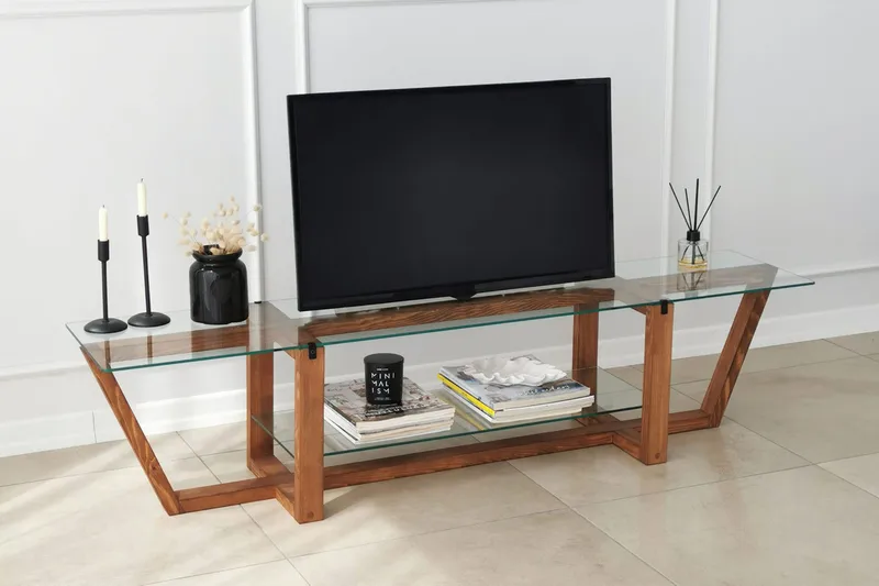 TV-taso Zakkum 158x35 cm - Ruskea - Huonekalut - TV- & Mediakalusteet - Tv taso & Mediataso