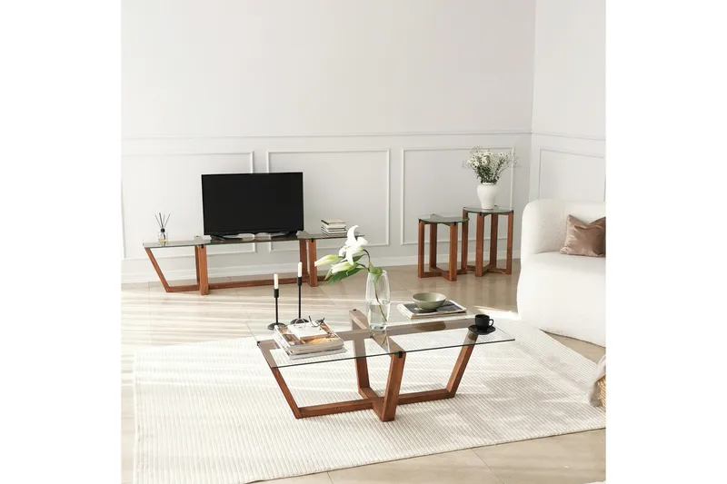 TV-taso Zakkum 158x35 cm - Ruskea - Huonekalut - TV- & Mediakalusteet - Tv taso & Mediataso