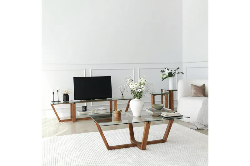 TV-taso Zakkum 158x35 cm - Ruskea - Huonekalut - TV- & Mediakalusteet - Tv taso & Mediataso