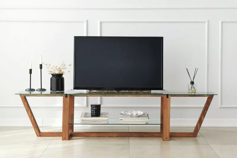 TV-taso Zakkum 158x35 cm - Ruskea - Huonekalut - TV- & Mediakalusteet - Tv taso & Mediataso
