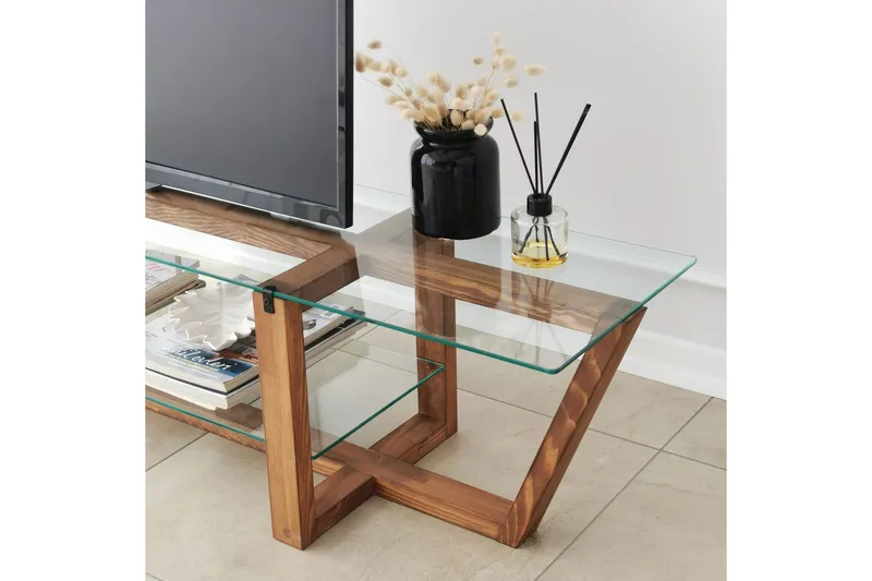 TV-taso Zakkum 158x35 cm - Ruskea - Huonekalut - TV- & Mediakalusteet - Tv taso & Mediataso