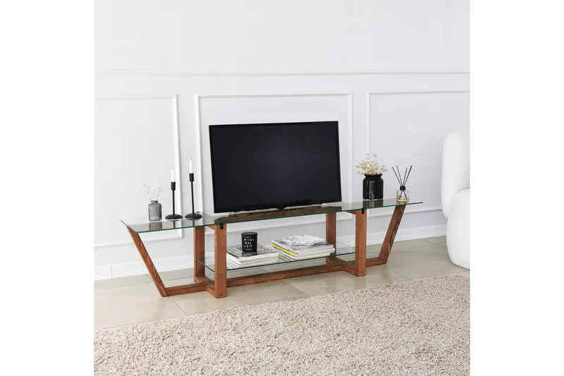 TV-taso Zakkum 158x35 cm - Ruskea - Huonekalut - TV- & Mediakalusteet - Tv taso & Mediataso