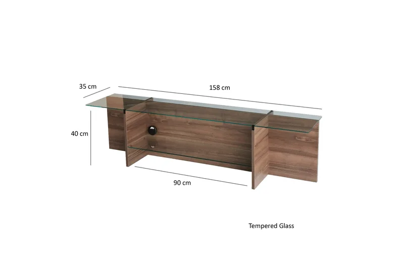 TV-taso Zakkum 158x40 cm - Ruskea - Huonekalut - TV- & Mediakalusteet - Tv taso & Mediataso