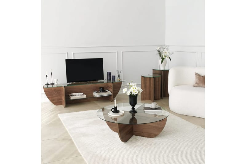 TV-taso Zakkum 158x40 cm - Ruskea - Huonekalut - TV- & Mediakalusteet - Tv taso & Mediataso