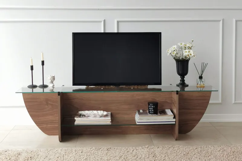 TV-taso Zakkum 158x40 cm - Ruskea - Huonekalut - TV- & Mediakalusteet - Tv taso & Mediataso