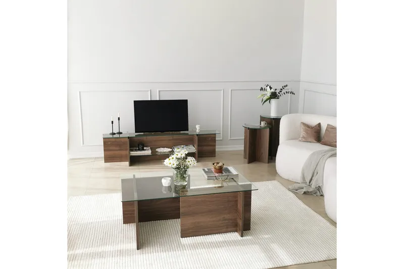 TV-taso Zakkum 158x40 cm - Ruskea - Huonekalut - TV- & Mediakalusteet - Tv taso & Mediataso