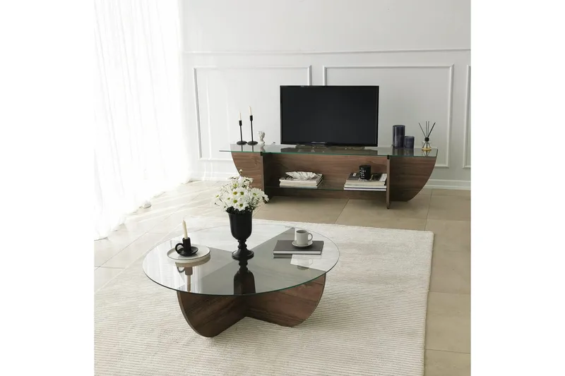 TV-taso Zakkum 158x40 cm - Ruskea - Huonekalut - TV- & Mediakalusteet - Tv taso & Mediataso