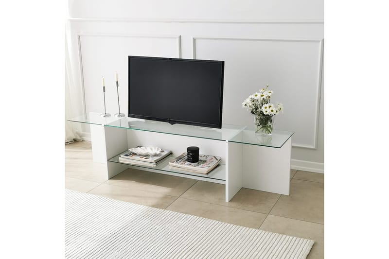 TV-taso Zakkum 158x40 cm - Valkoinen - Huonekalut - TV- & Mediakalusteet - Tv taso & Mediataso