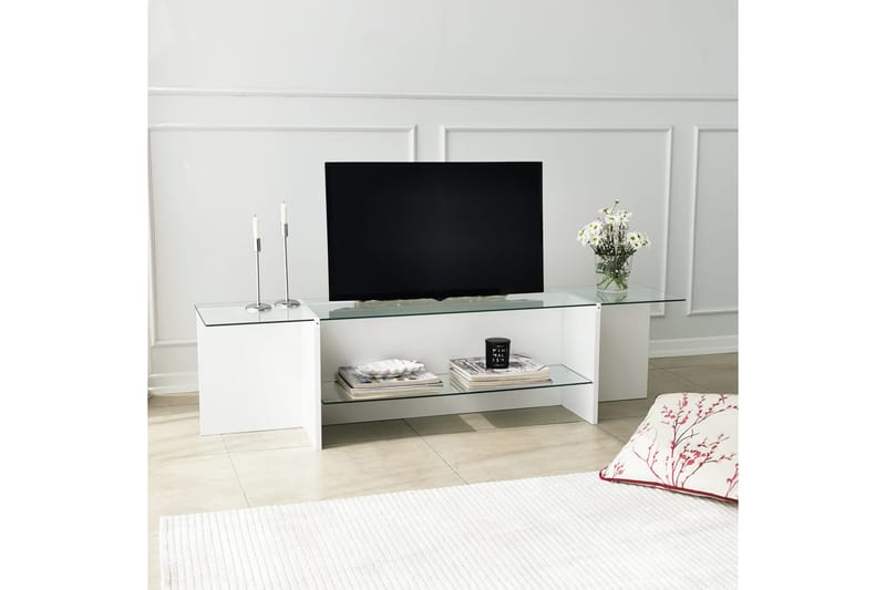 TV-taso Zakkum 158x40 cm - Valkoinen - Huonekalut - TV- & Mediakalusteet - Tv taso & Mediataso