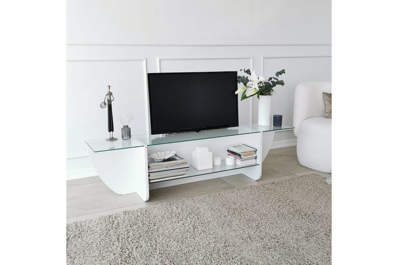 TV-taso Zakkum 158x40 cm - Valkoinen - Huonekalut - TV- & Mediakalusteet - Tv taso & Mediataso