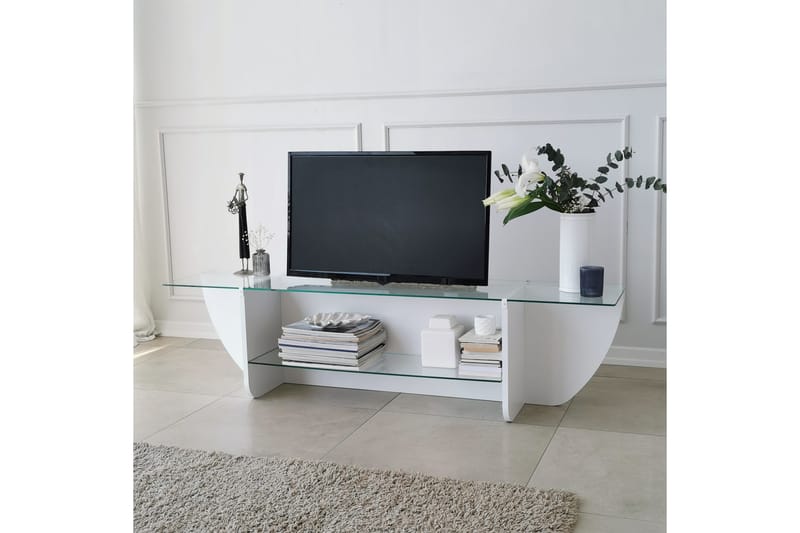 TV-taso Zakkum 158x40 cm - Valkoinen - Huonekalut - TV- & Mediakalusteet - Tv taso & Mediataso