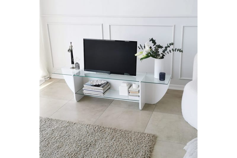 TV-taso Zakkum 158x40 cm - Valkoinen - Huonekalut - TV- & Mediakalusteet - Tv taso & Mediataso