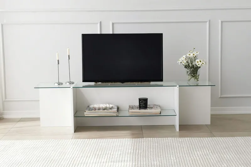 TV-taso Zakkum 158x40 cm - Valkoinen - Huonekalut - TV- & Mediakalusteet - Tv taso & Mediataso