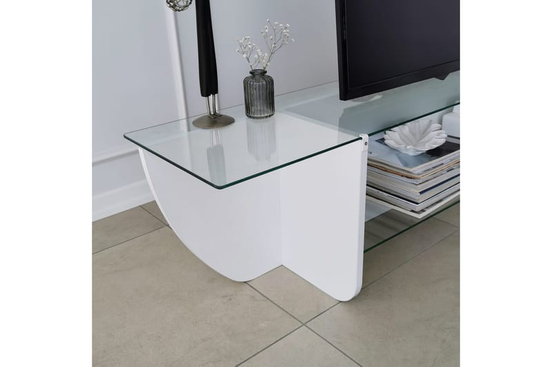 TV-taso Zakkum 158x40 cm - Valkoinen - Huonekalut - TV- & Mediakalusteet - Tv taso & Mediataso