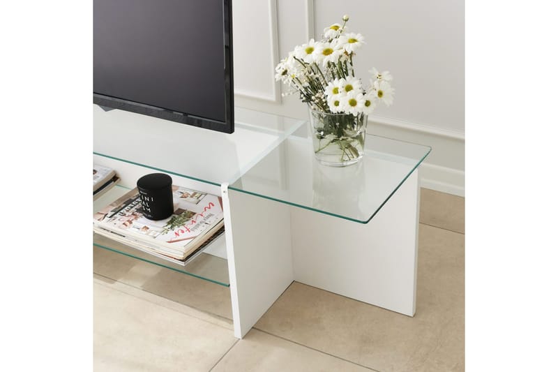 TV-taso Zakkum 158x40 cm - Valkoinen - Huonekalut - TV- & Mediakalusteet - Tv taso & Mediataso