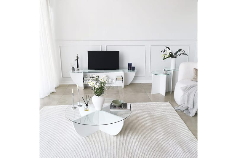 TV-taso Zakkum 158x40 cm - Valkoinen - Huonekalut - TV- & Mediakalusteet - Tv taso & Mediataso