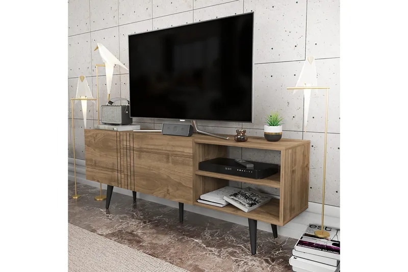 TV-taso Zakkum 160x38,6 cm - Ruskea - Huonekalut - TV- & Mediakalusteet - Tv taso & Mediataso