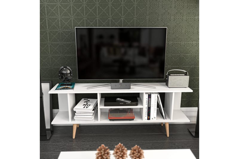 TV-taso Zakkum 160x38,6 cm - Valkoinen - Huonekalut - TV- & Mediakalusteet - Tv taso & Mediataso