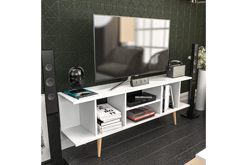 TV-taso Zakkum 160x38,6 cm - Valkoinen - Huonekalut - TV- & Mediakalusteet - Tv taso & Mediataso