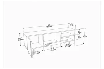 TV-taso Zakkum 160x38,6 cm - Valkoinen - Huonekalut - TV- & Mediakalusteet - Tv taso & Mediataso