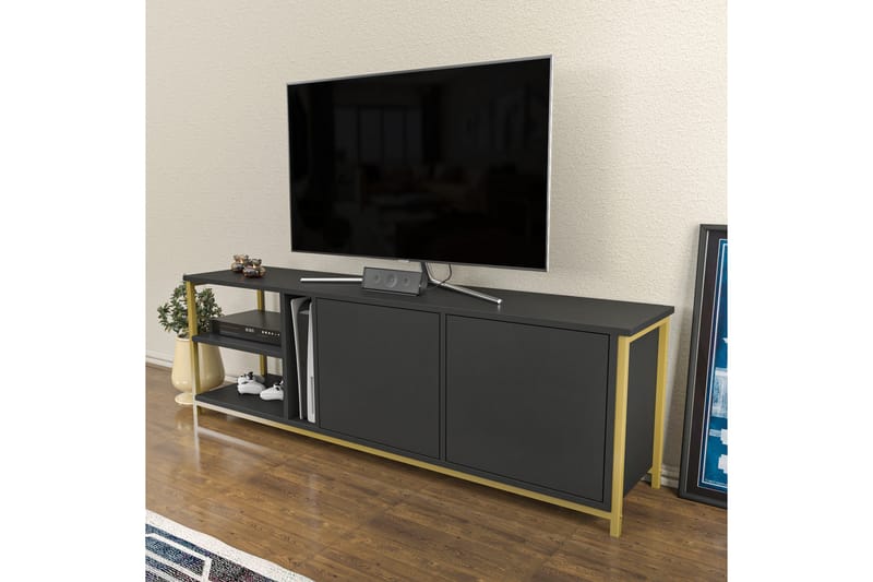 TV-taso Zakkum 160x50,8 cm - Antrasiitti - Huonekalut - TV- & Mediakalusteet - Tv taso & Mediataso