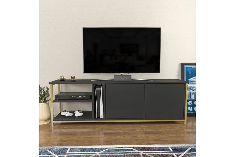 TV-taso Zakkum 160x50,8 cm - Antrasiitti - Huonekalut - TV- & Mediakalusteet - Tv taso & Mediataso
