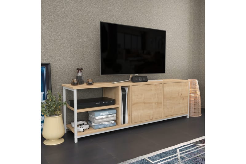 TV-taso Zakkum 160x50,8 cm - Valkoinen - Huonekalut - TV- & Mediakalusteet - Tv taso & Mediataso