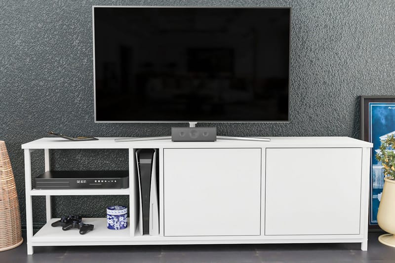 TV-taso Zakkum 160x50,8 cm - Valkoinen - Huonekalut - TV- & Mediakalusteet - Tv taso & Mediataso
