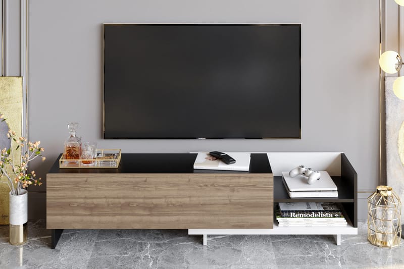 TV-taso Zakkum 165x41 cm - Valkoinen - Huonekalut - TV- & Mediakalusteet - Tv taso & Mediataso