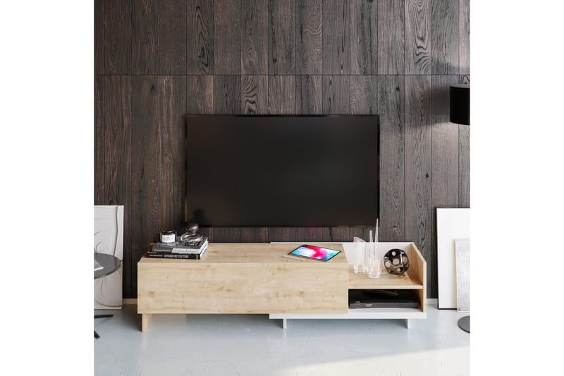 TV-taso Zakkum 165x41 cm - Valkoinen - Huonekalut - TV- & Mediakalusteet - Tv taso & Mediataso