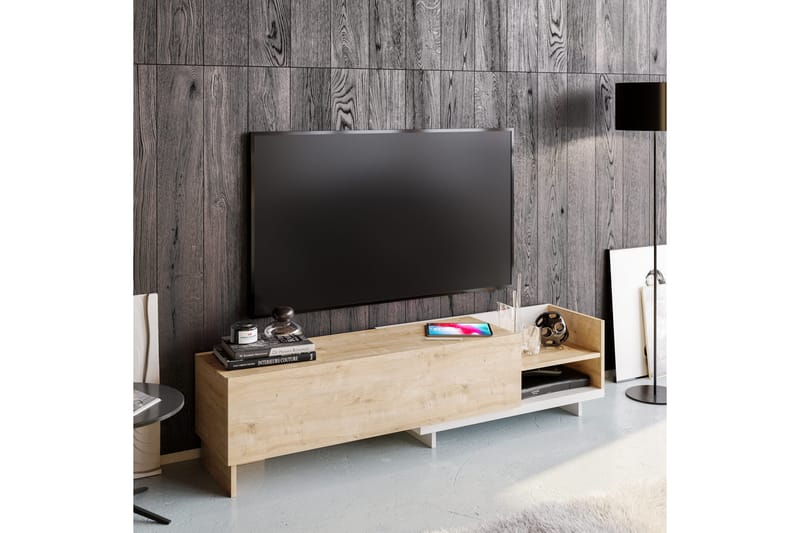 TV-taso Zakkum 165x41 cm - Valkoinen - Huonekalut - TV- & Mediakalusteet - Tv taso & Mediataso