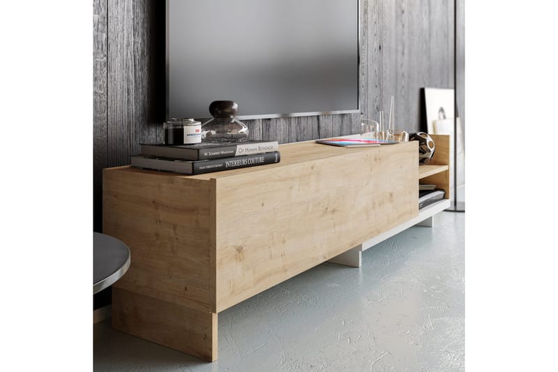 TV-taso Zakkum 165x41 cm - Valkoinen - Huonekalut - TV- & Mediakalusteet - Tv taso & Mediataso